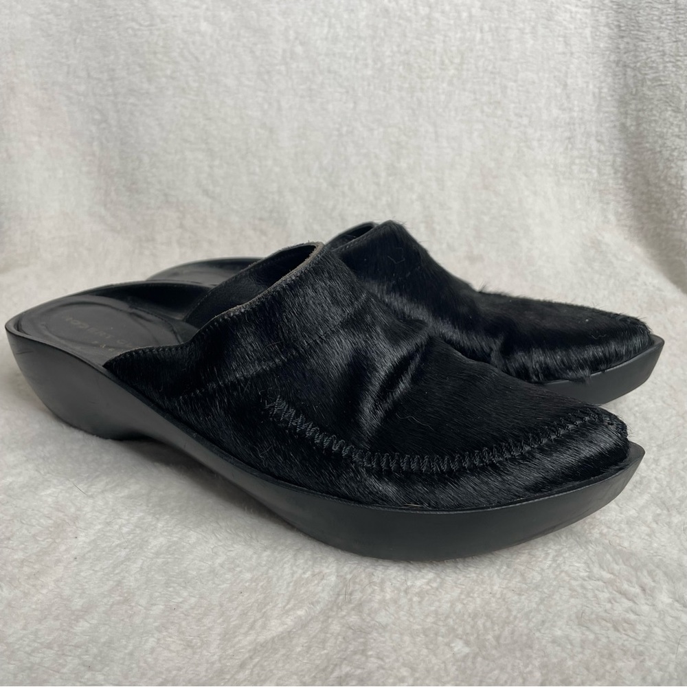 Robert Clergerie Paris Black Pony Hair Mules Clogs‎ 7